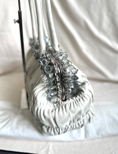 Prada Archive Gathered Crystal-embellished Top Handle Bag
