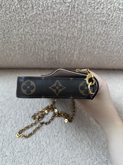 Louis Vuitton Limited Edition Valentine Dog Pochette Felicie Crossbody Bag - Monogram / Rose Ballerine