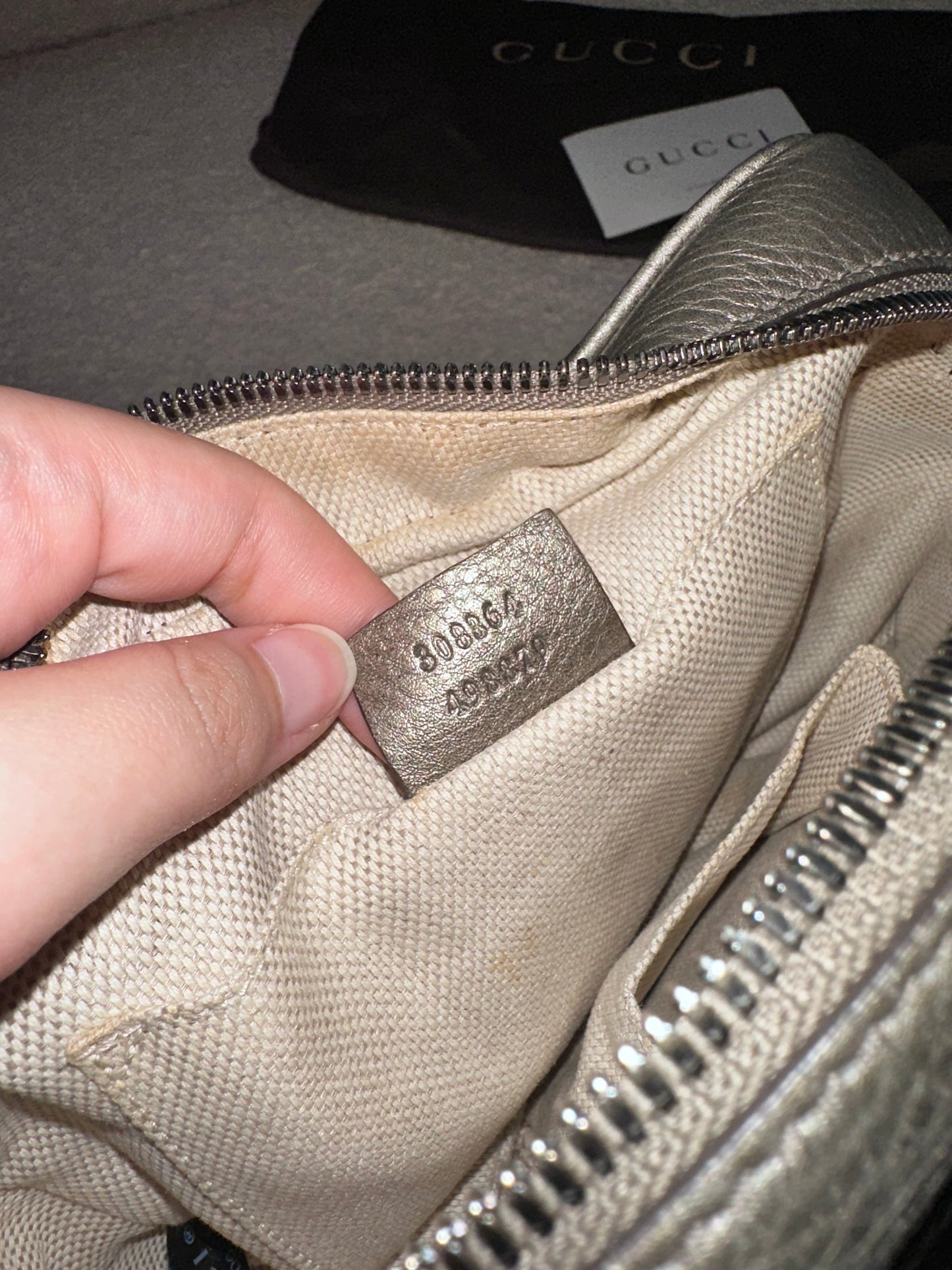 Gucci Soho Disco Crossbody Bag Metallic Silver