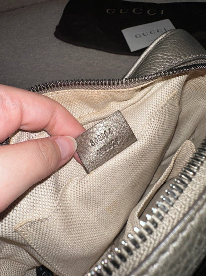 Gucci Soho Disco Crossbody Bag Metallic Silver