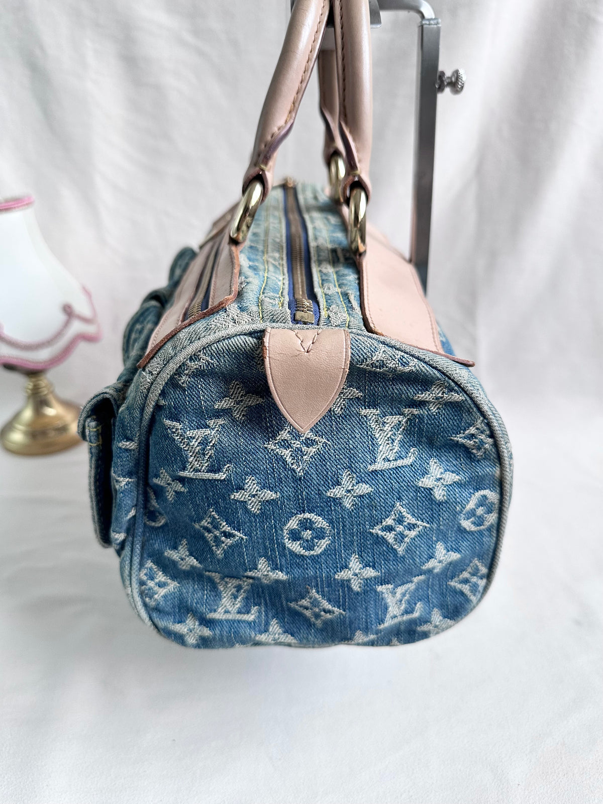 Louis Vuitton Blue Denim Neo Speedy Boston Bag