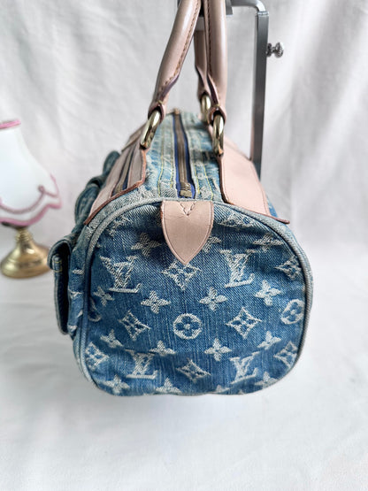 Louis Vuitton Blue Denim Neo Speedy Boston Bag