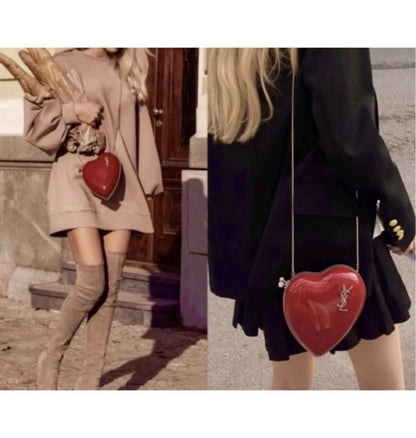 RARE Yves Saint Laurent Love Box Heart Minaudiere Clutch Bag Crossbody Bag YSL