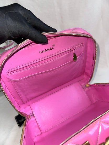 Rare Chanel 1995 Barbie Pink Medium Vanity Two Way Bag with Chain