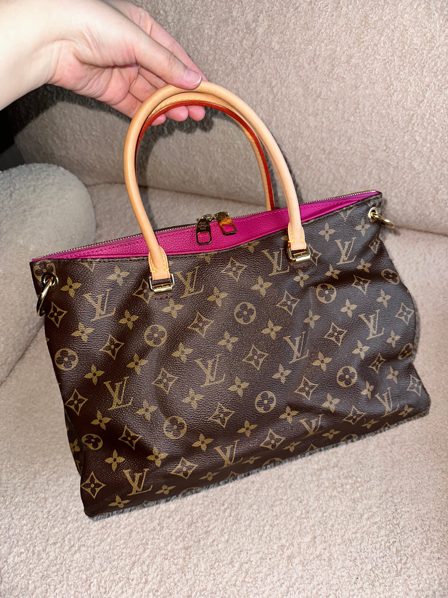 Louis Vuitton Monogram Pallas MM Tote Bag - Rose Fuchsia