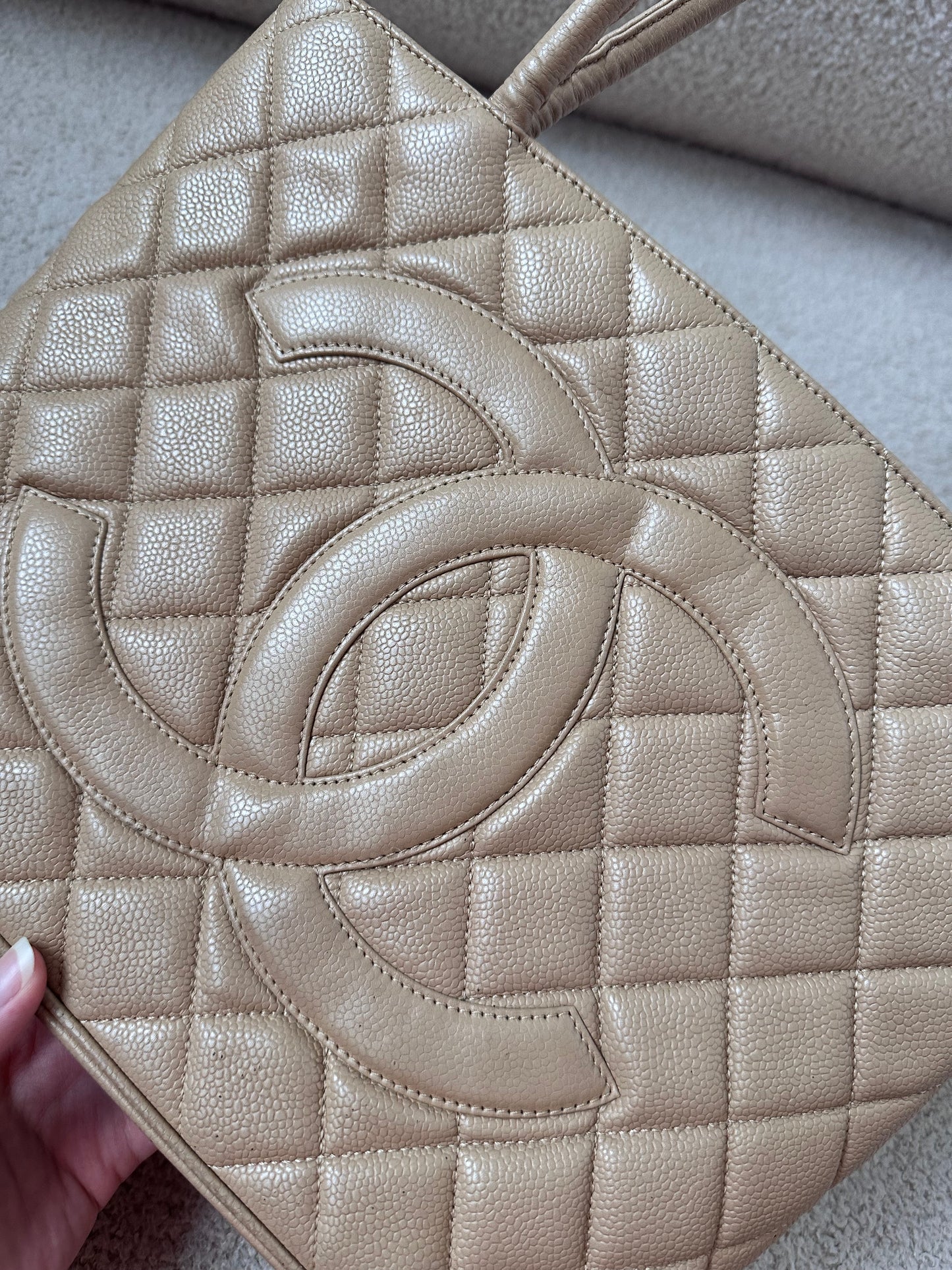 Chanel Caviar Medallion Shopping Tote Bag