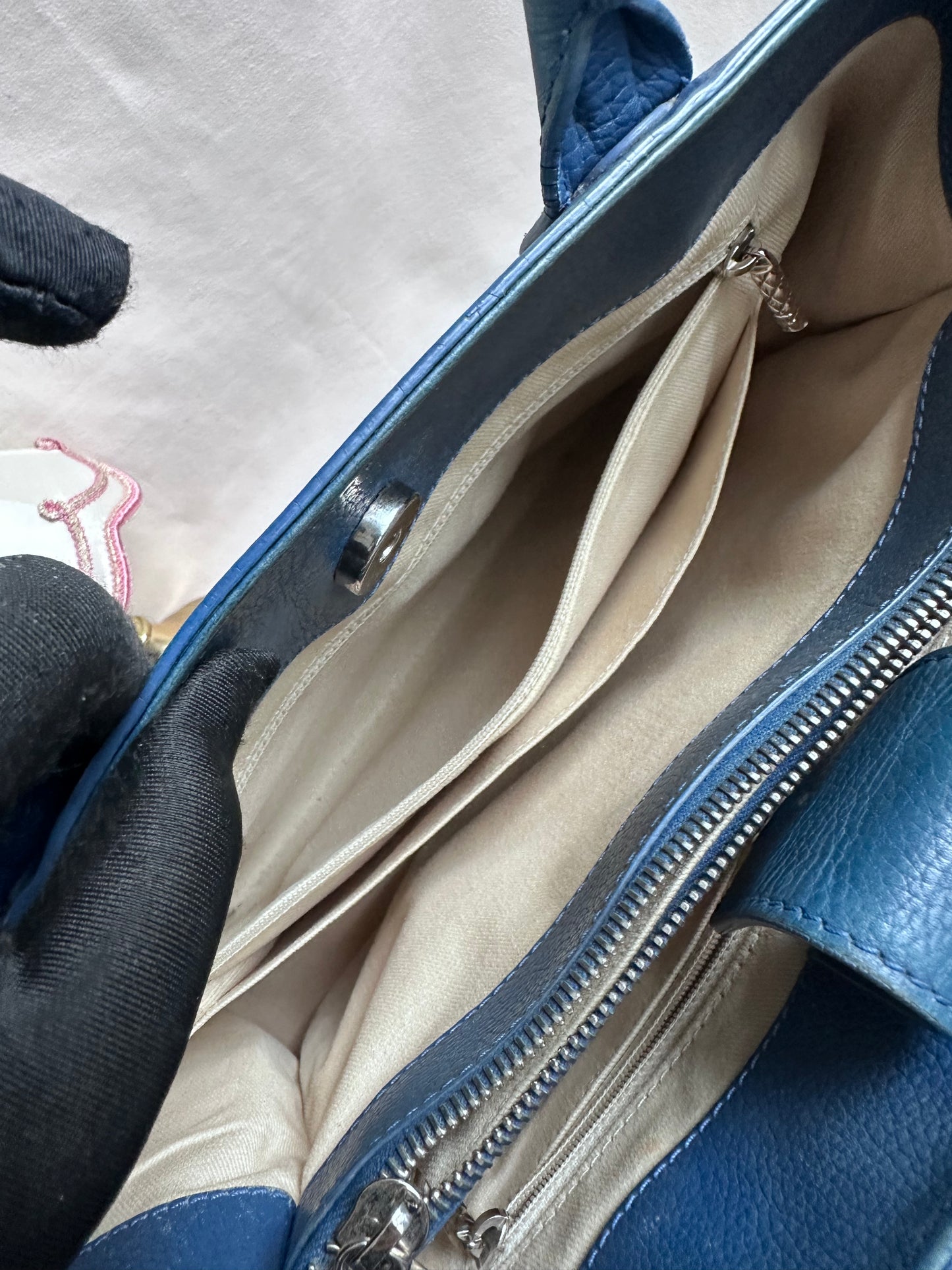 Chanel Cerf Executive Tote - Blue Calf Leather