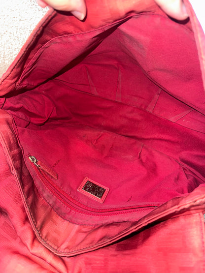 Fendi Mamma Baguette Red Fabric / Gold FF Hardware