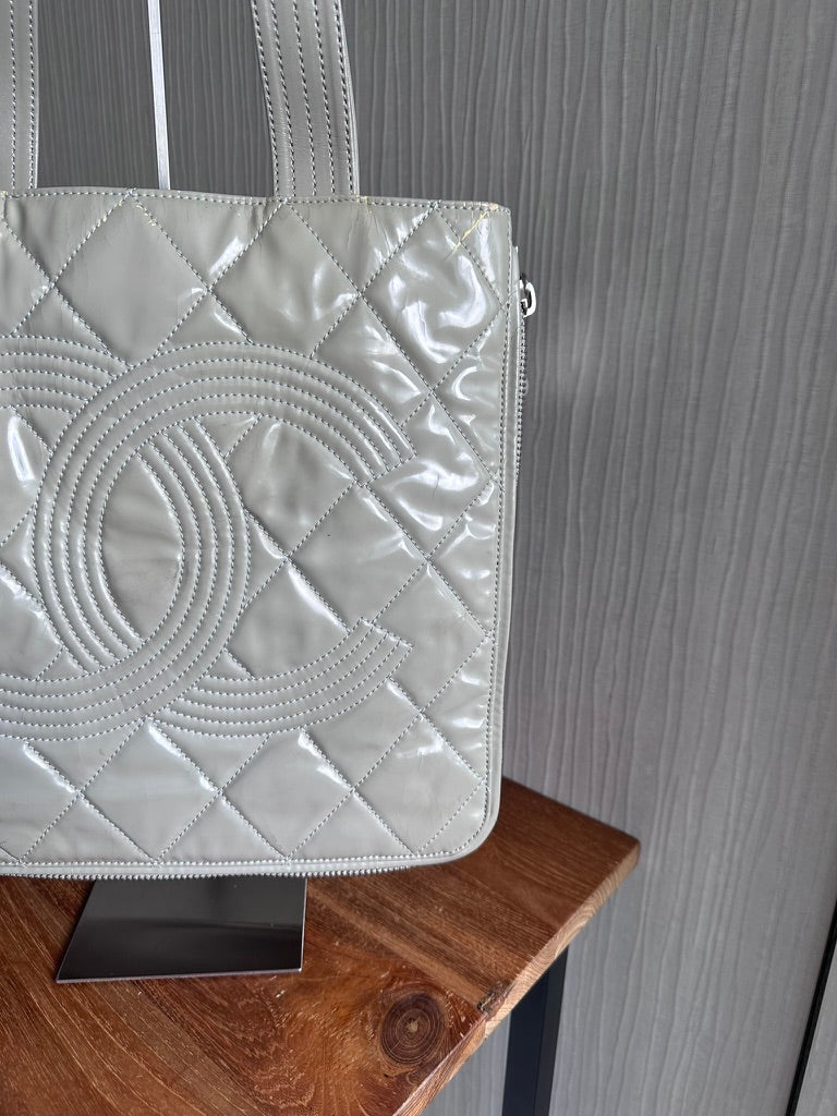 Chanel Paris-Shanghai CC Patent Expandable Tote Bag