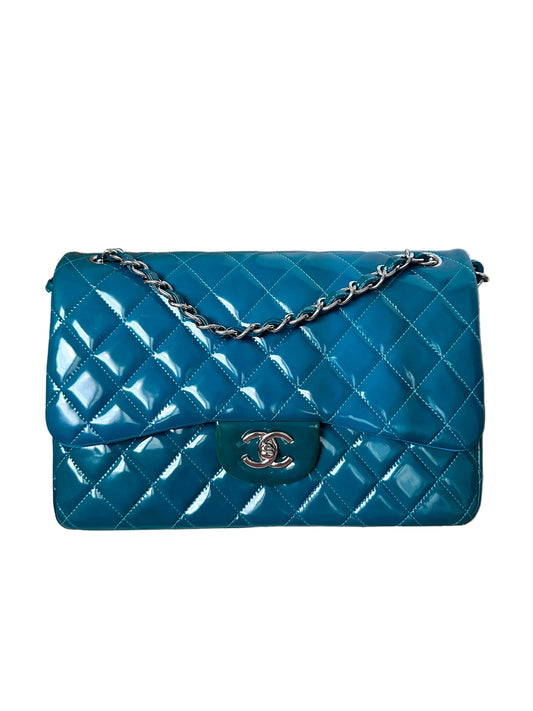 Chanel Jumbo Patent Quilted Classic Flap Bag