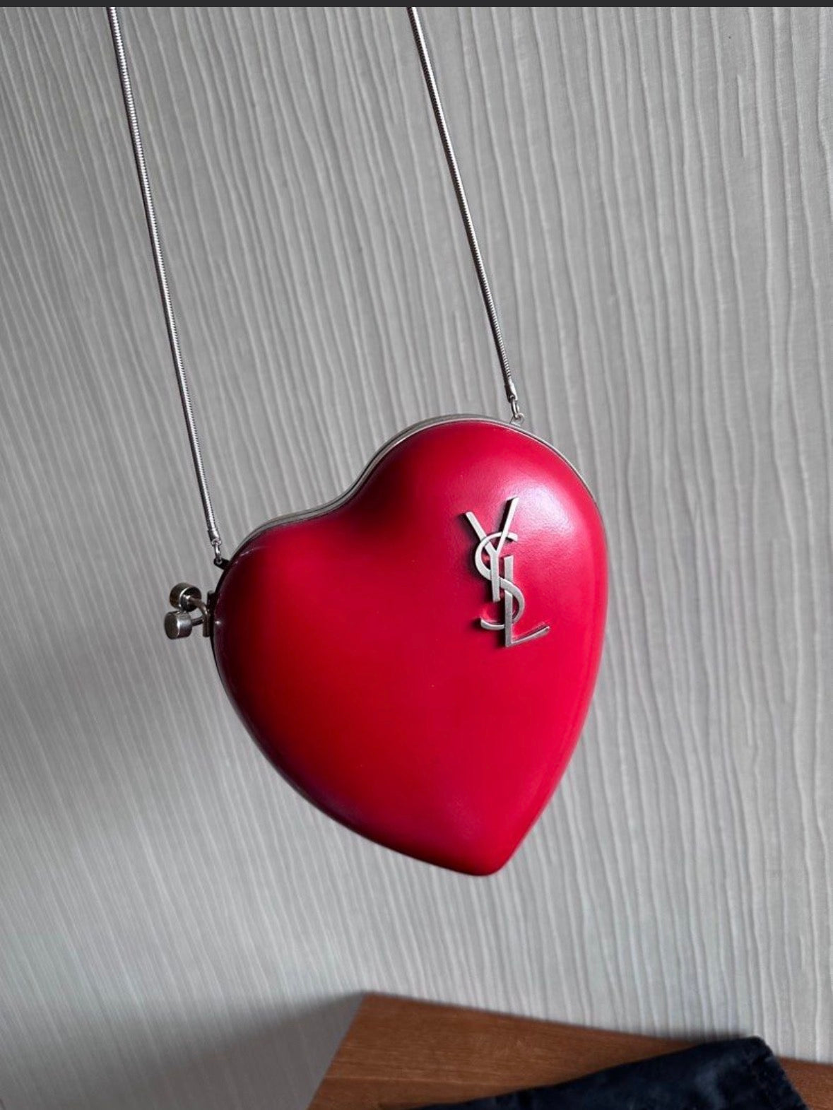 RARE Yves Saint Laurent Love Box Heart Minaudiere Clutch Bag Crossbody Bag YSL