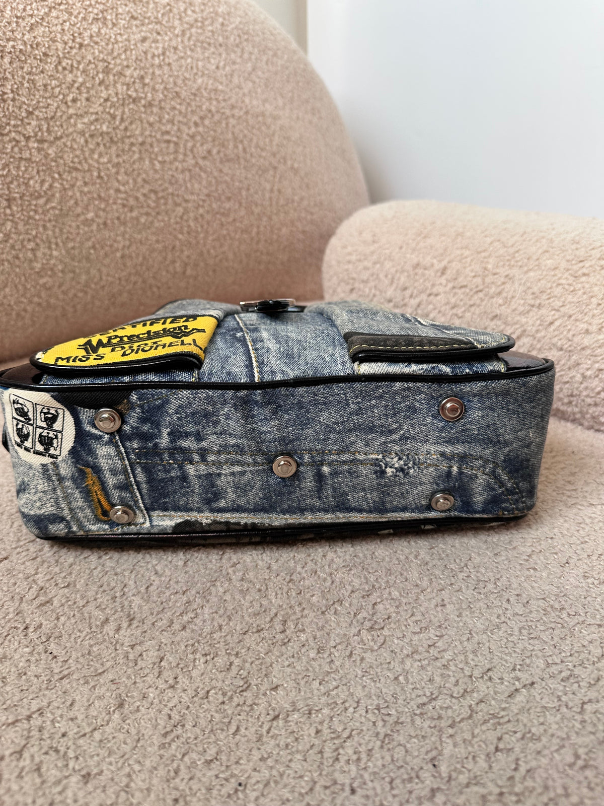 Dior John Galliano “Miss Diorella” Speedway Denim Bowler Bag