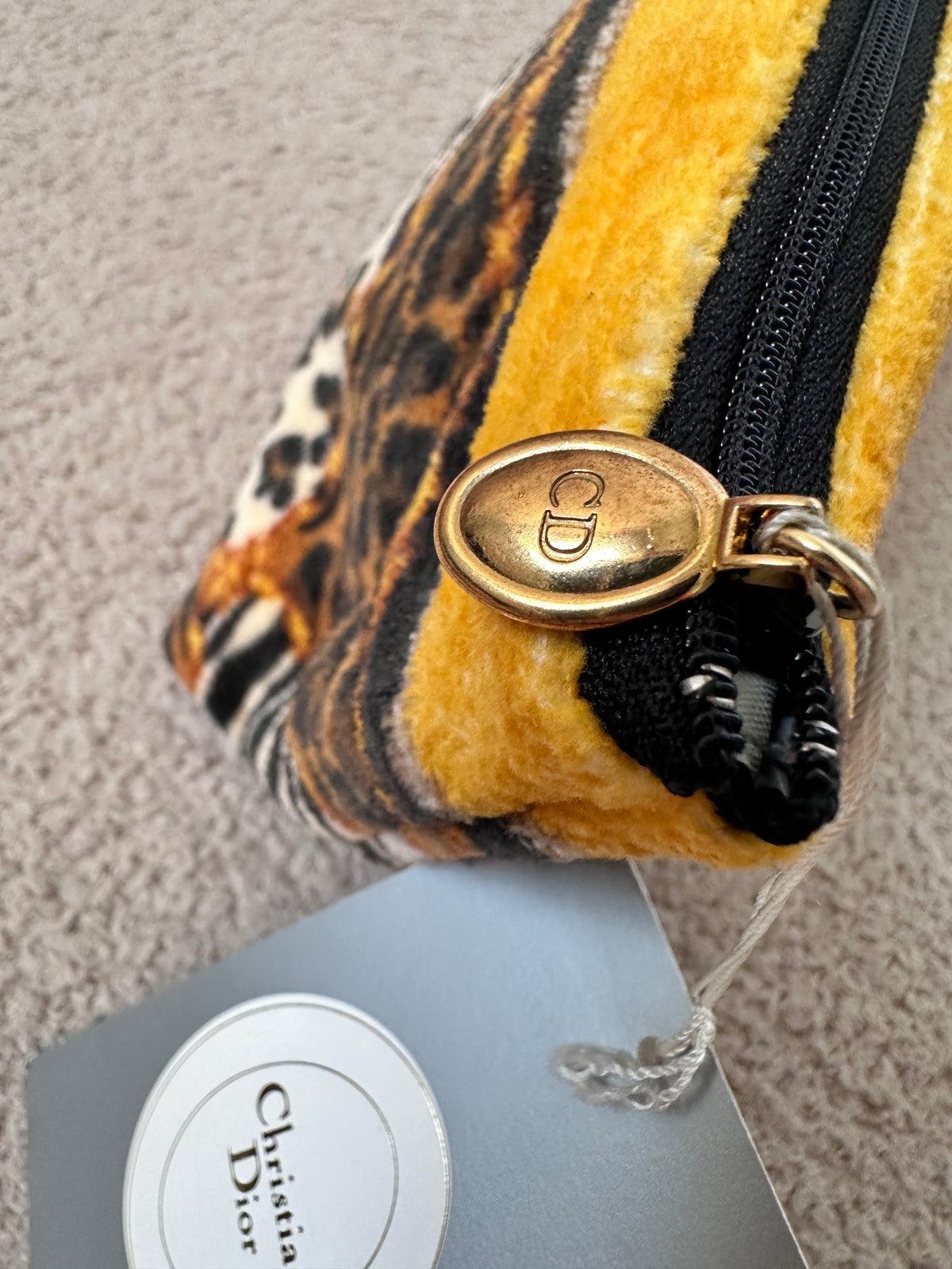 Dior Vintage Animal Print Vanity Zip Pouch