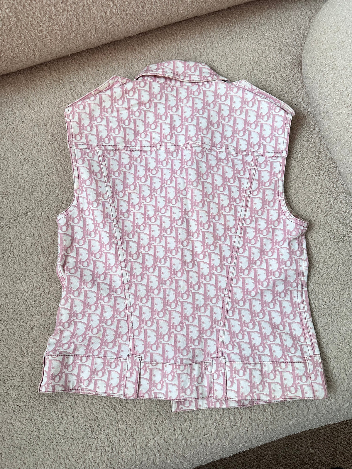 Dior John Galliano Pink Trotter Vest Flowers Jacket Top