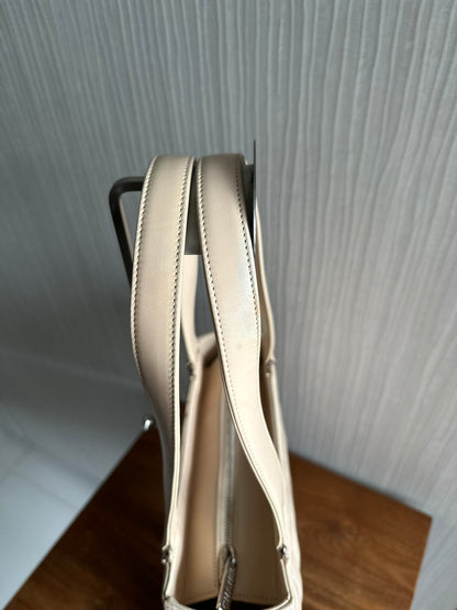 Chanel Vintage Beige Chocolate Bar Shoulder Tote Bag
