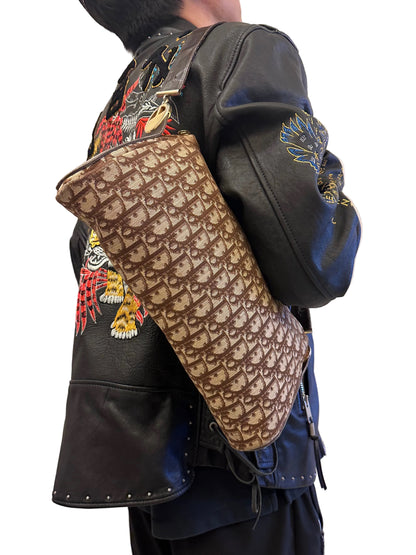 Dior Brown Oblique Trotter Boston Shoulder Bag