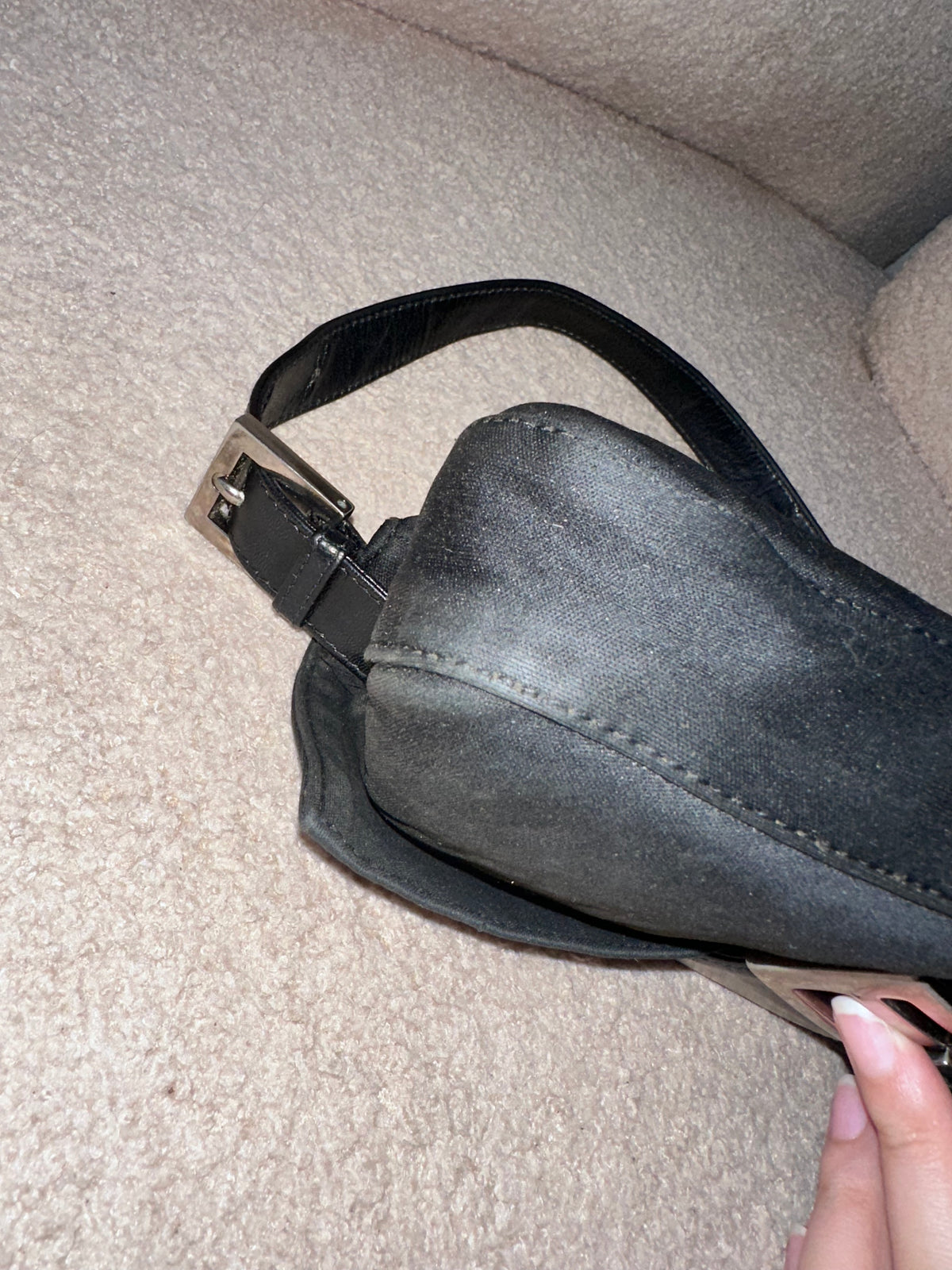 Fendi Baguette Black Nylon Leather