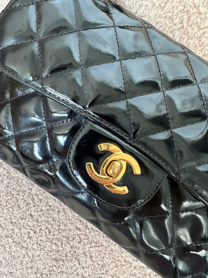 Chanel Vintage Double Face Black Quilted Classic Flap Bag