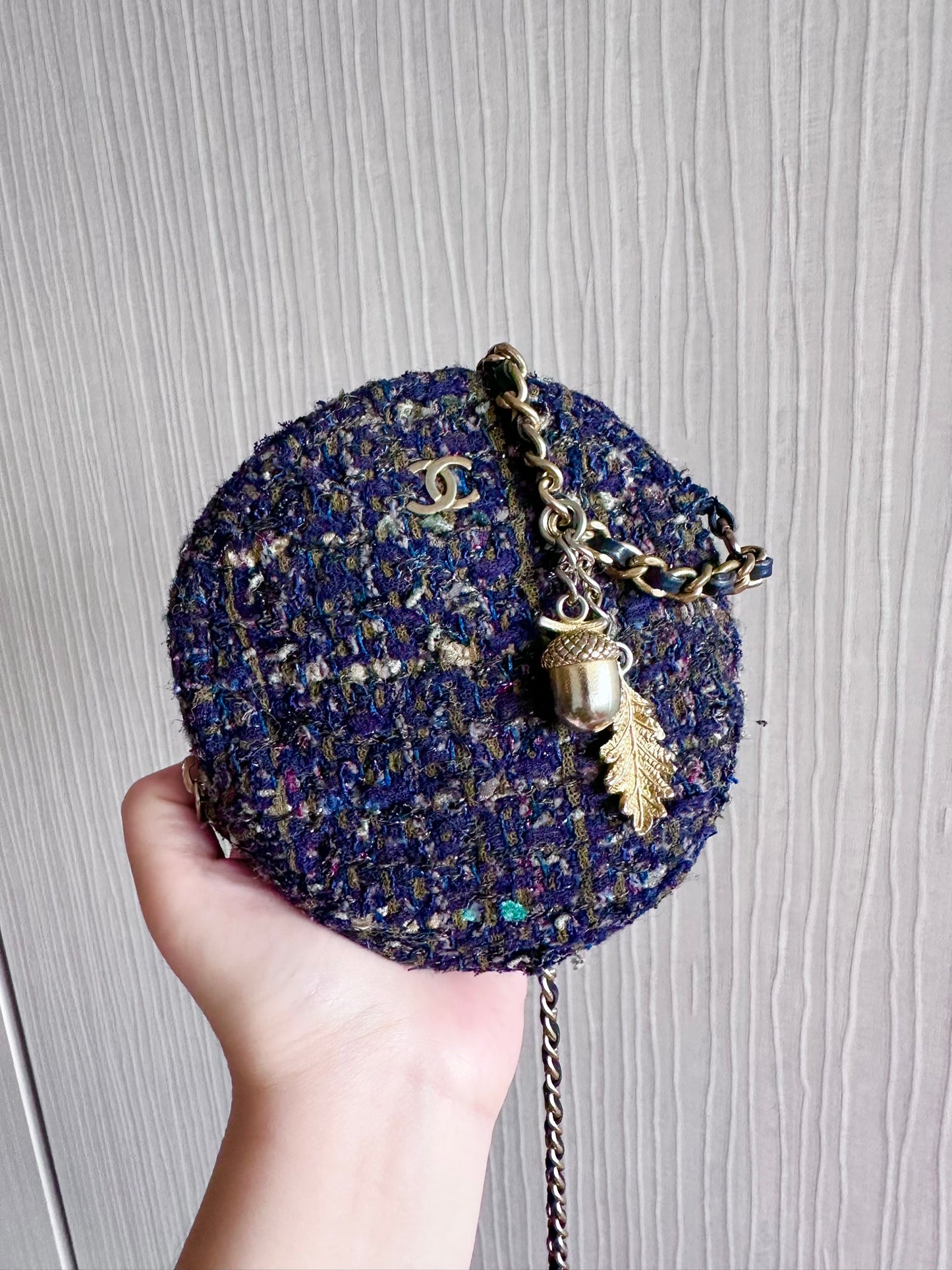 Chanel Autumn Limited Edition Round Tweed Sling Bag