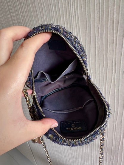 Chanel Autumn Limited Edition Round Tweed Sling Bag