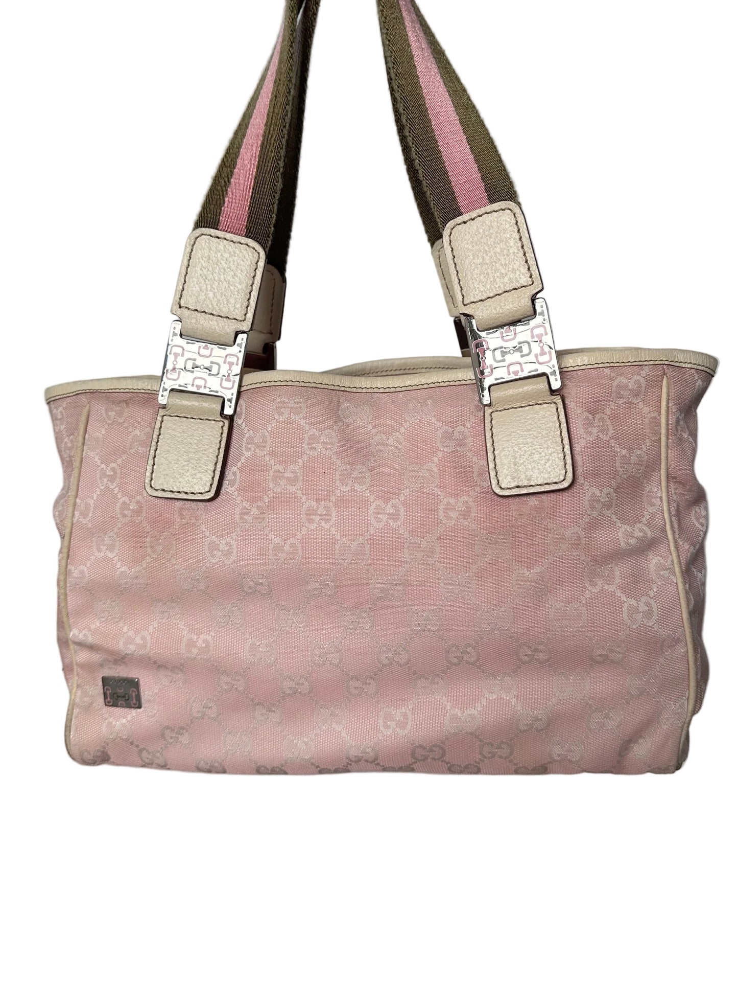 Gucci Pink GG Sherry Canvas Tote Bag