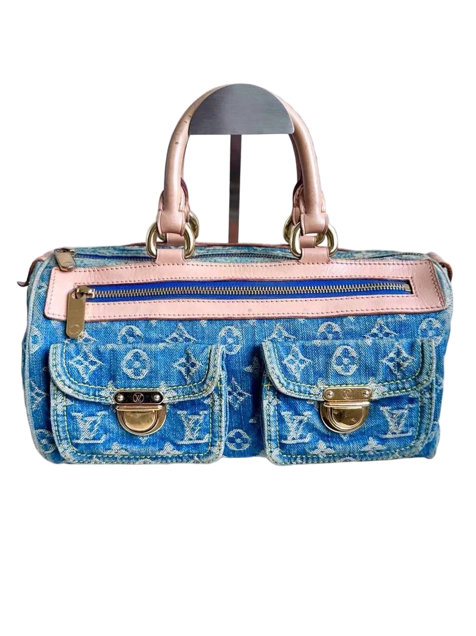 Louis Vuitton Blue Denim Neo Speedy Boston Bag