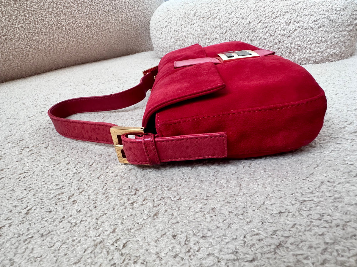 Fendi Glitter FF Gold Buckle Baguette