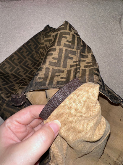 Fendi Vintage Brown FF Zucca Tote Bag