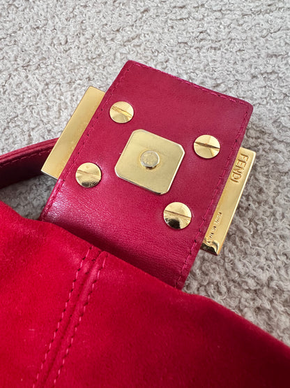 Fendi Glitter FF Gold Buckle Baguette