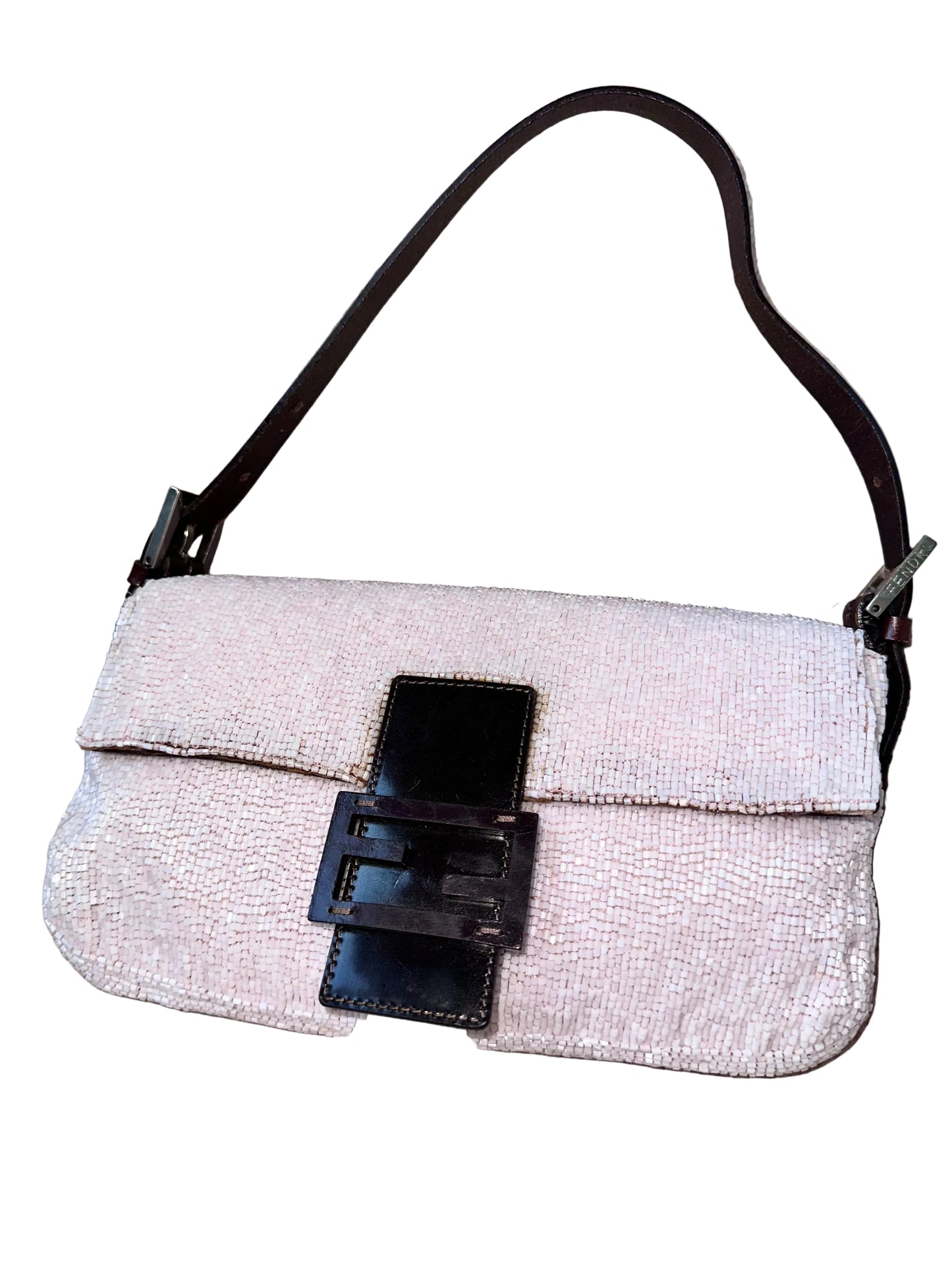 Fendi Archive Pink Full Beaded Sequin Baguette