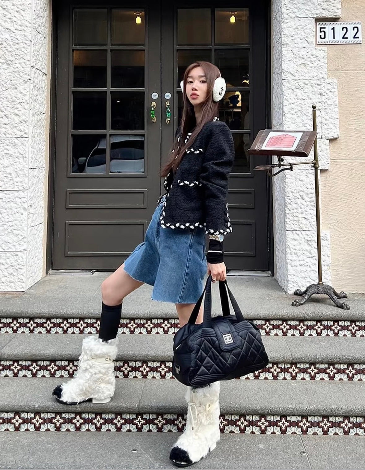 Rare Chanel 2005-2006 Black Nylon Sport Line Travel Bag