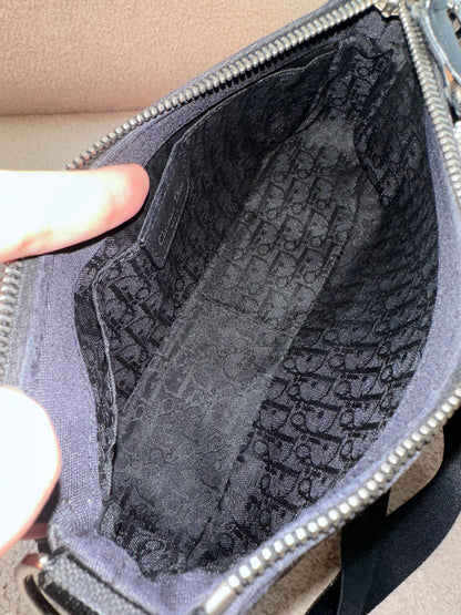 Dior John Galliano Hardcore Small Hobo Bag Crystal Logo