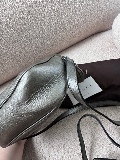 Gucci Soho Disco Crossbody Bag Metallic Silver