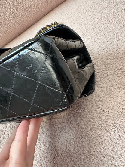 Chanel Vintage Double Face Black Quilted Classic Flap Bag