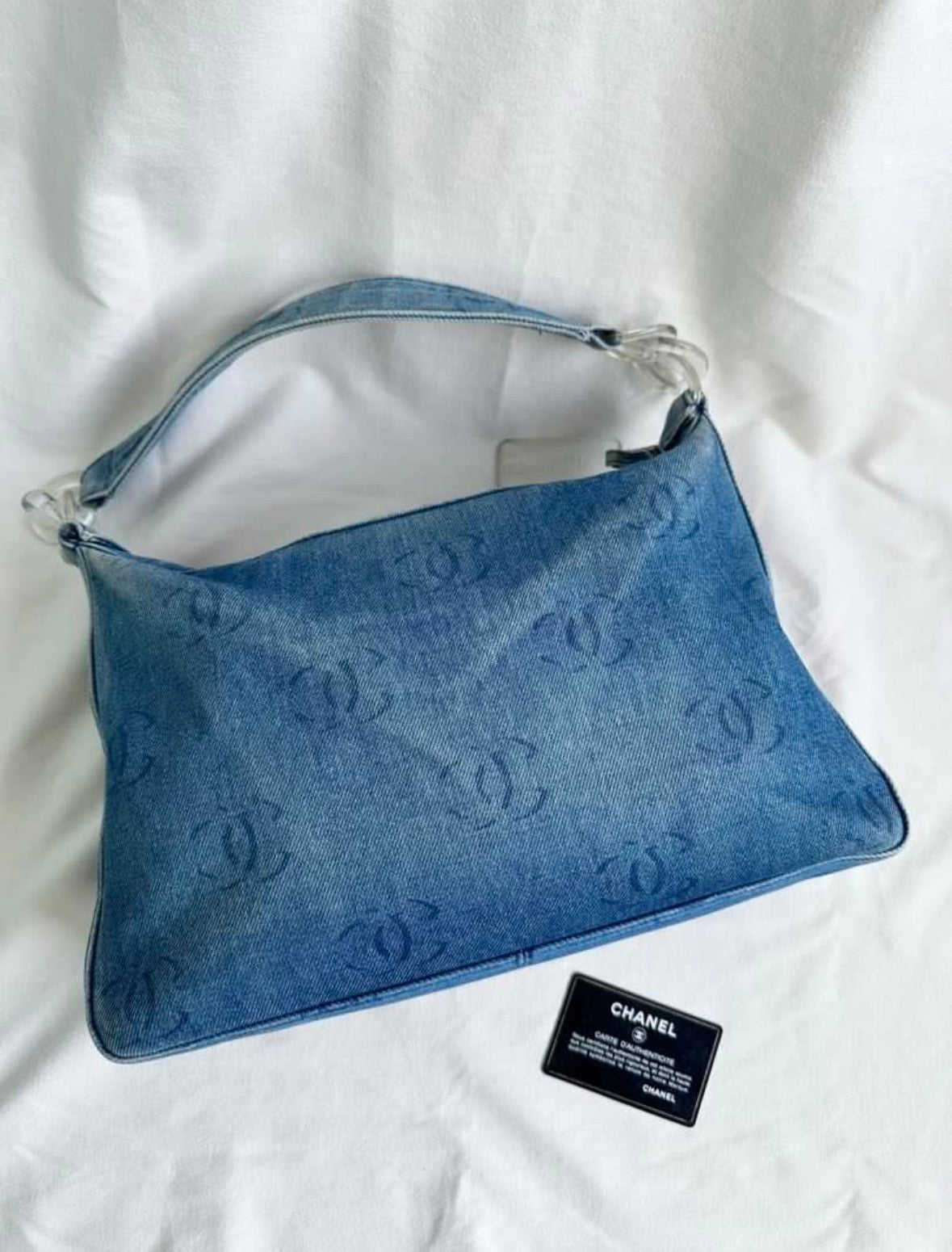 Chanel 2002 Large Denim Hobo Shoulder Bag