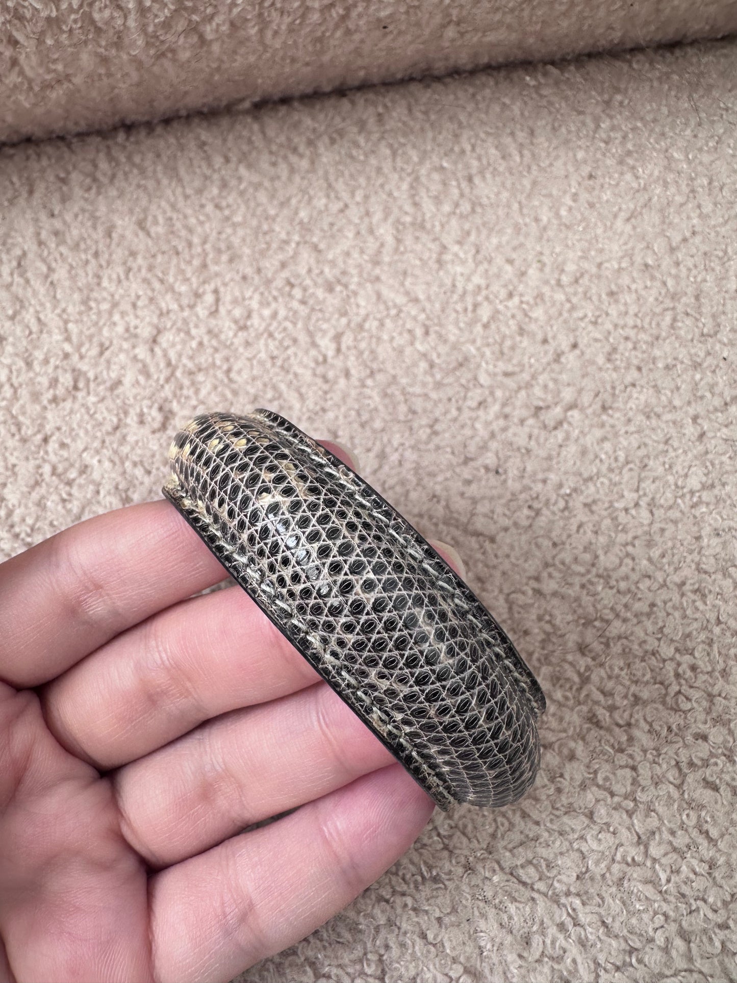Hermes Exotic Ombre Lizard Leather Bangle