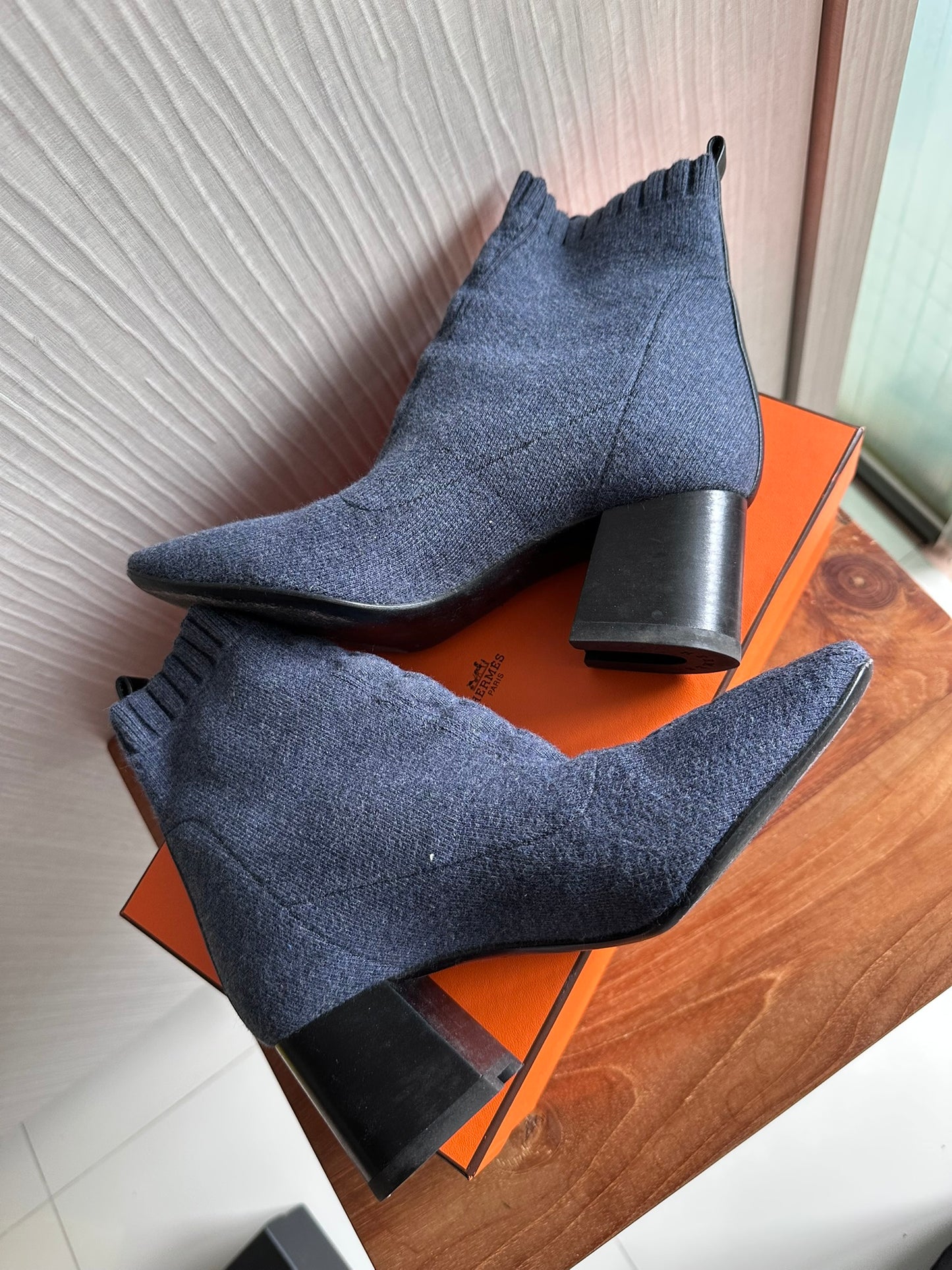Hermes Knit Ankle Boots Volver Jenna 60