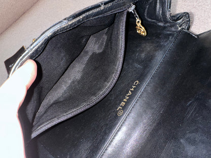 Chanel Vintage Double Face Black Quilted Classic Flap Bag