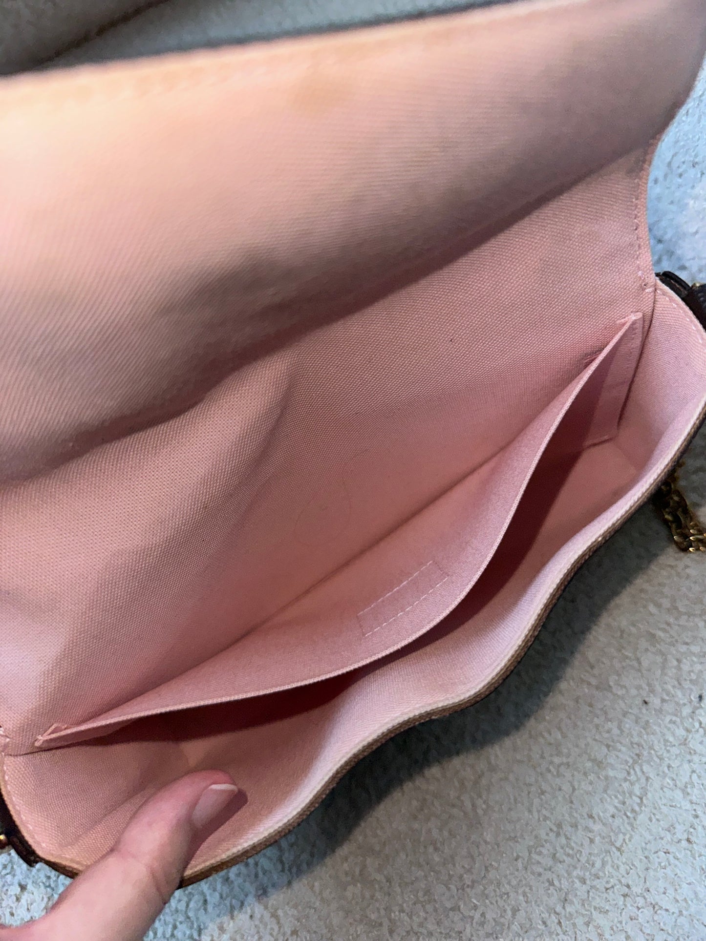 Louis Vuitton Limited Edition Valentine Dog Pochette Felicie Crossbody Bag - Monogram / Rose Ballerine