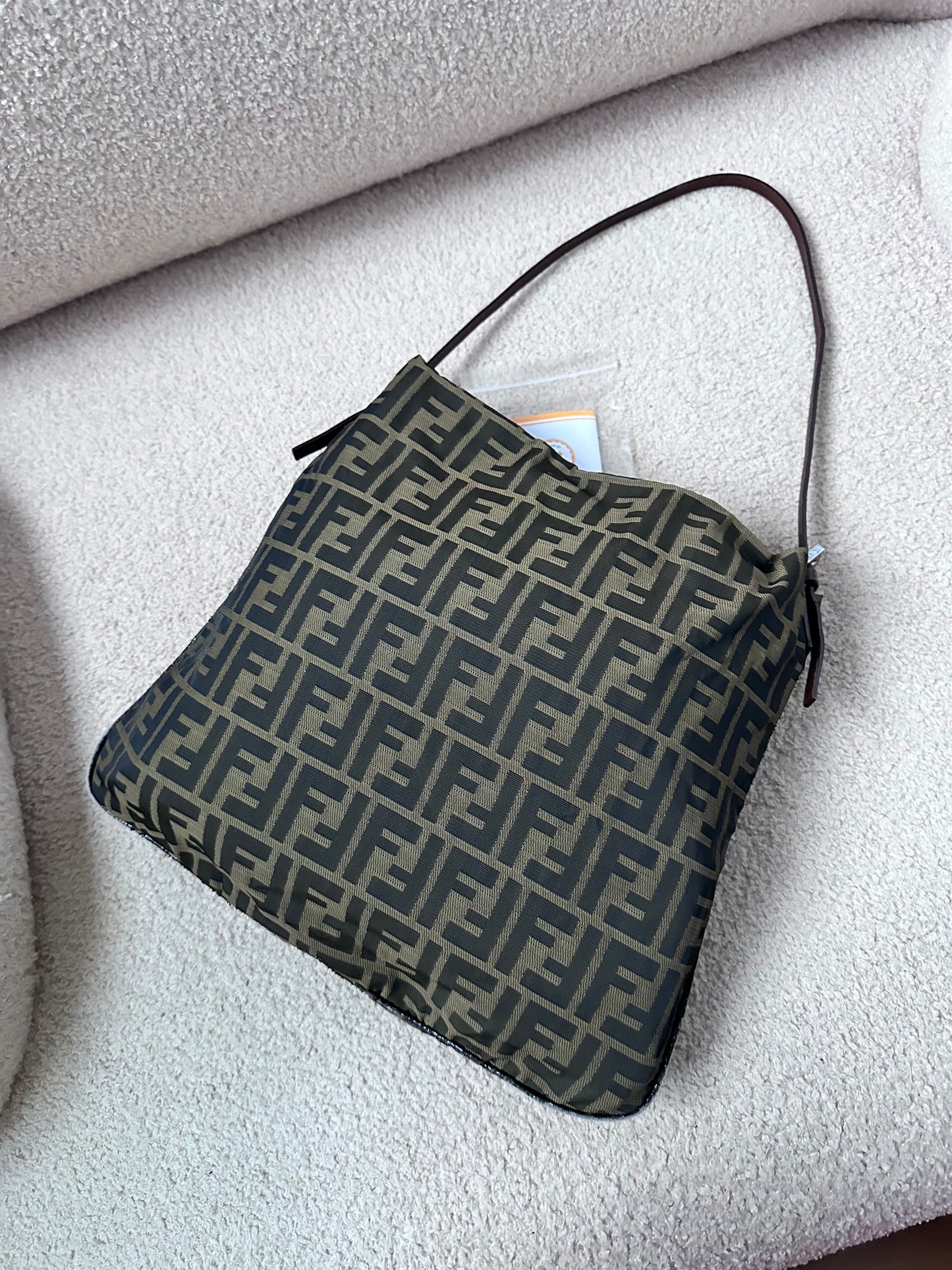 Fendi Vintage FF Logo Zucca Hobo Tote Bag