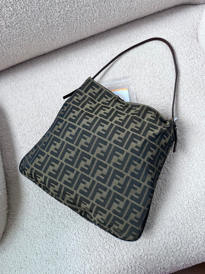Fendi Vintage FF Logo Zucca Hobo Tote Bag