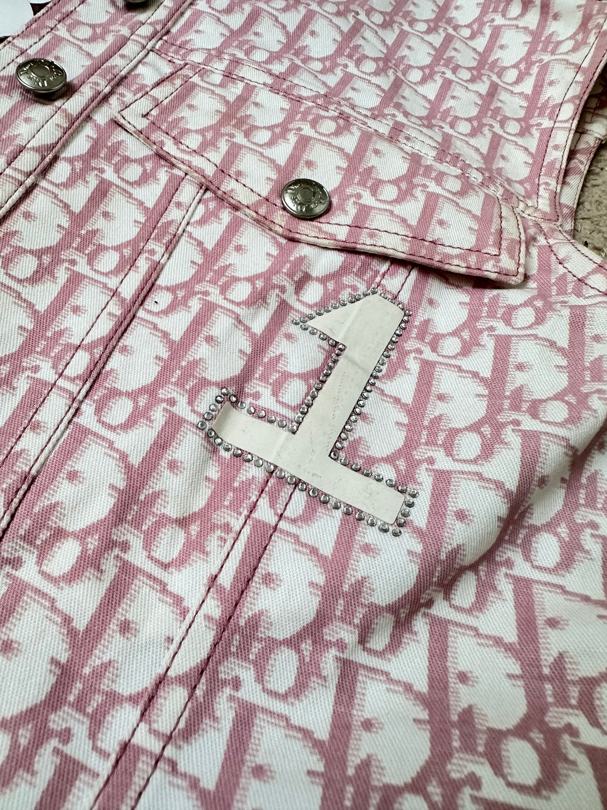 Dior John Galliano Pink Trotter Vest Flowers Jacket Top