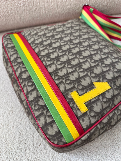 Dior Rasta 2004 John Galliano Rainbow Messenger Crossbody Bag