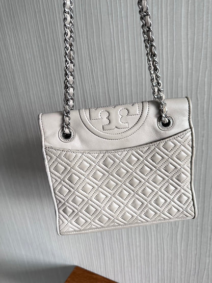 Tory Burch Fleming Crossbody Bag in Grey Leather