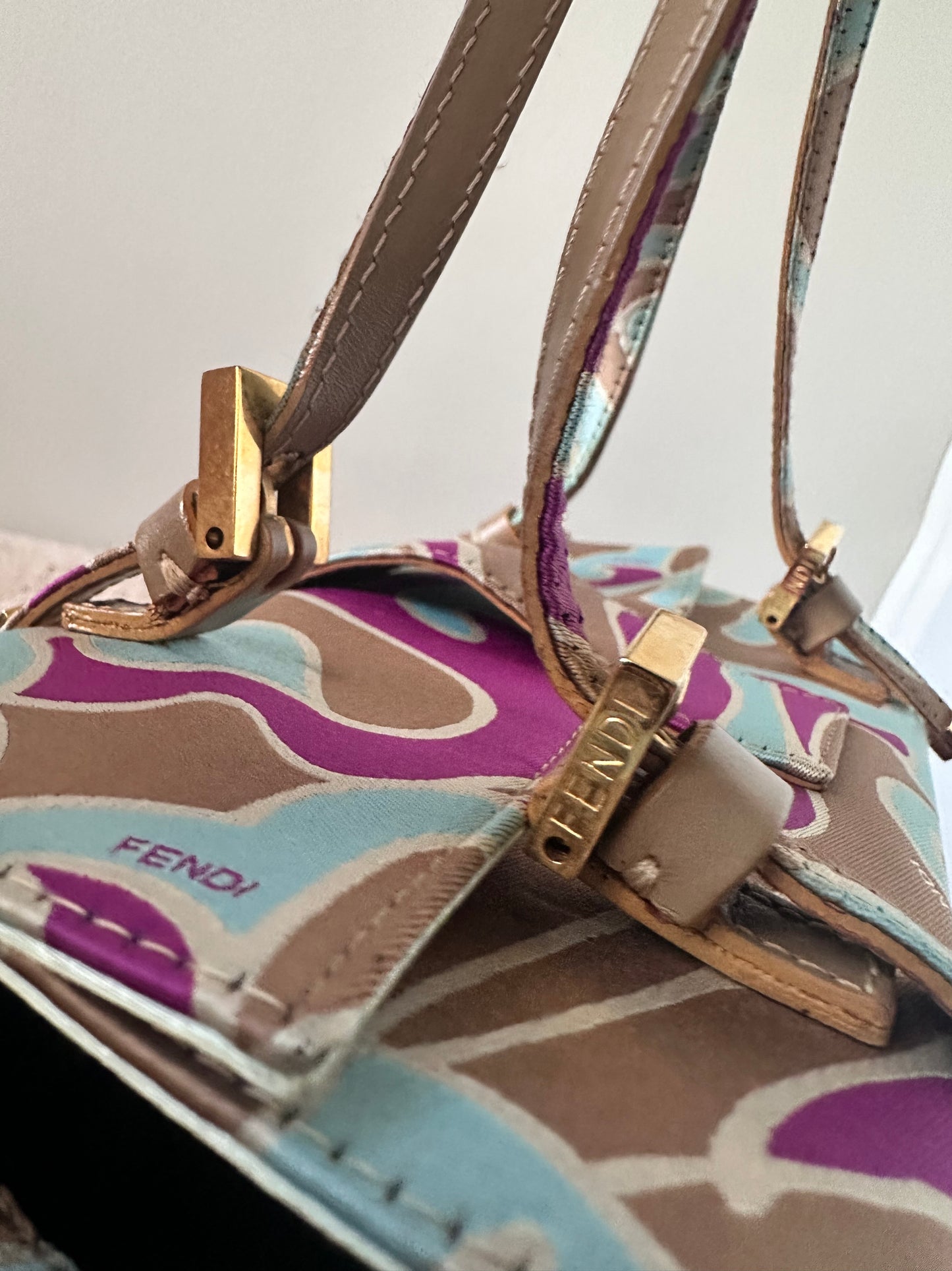 Rare Fendi 2002 Archive Swirl Bento Box Baguette Bag