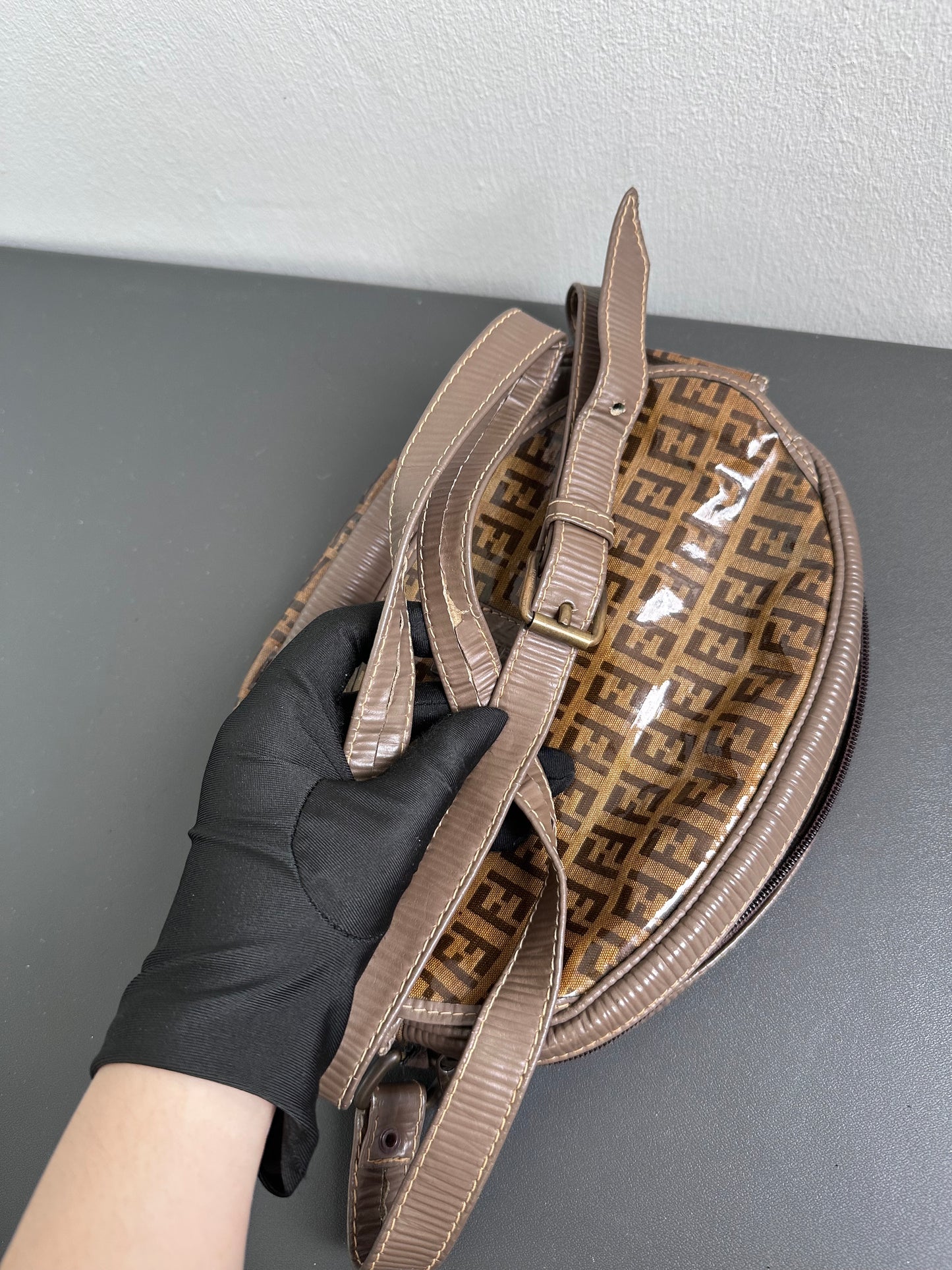 Fendi FF Zucca Zucchino Oval Crossbody Bag