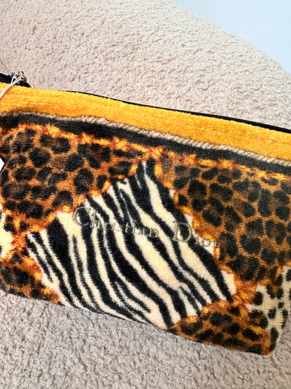 Dior Vintage Animal Print Vanity Zip Pouch