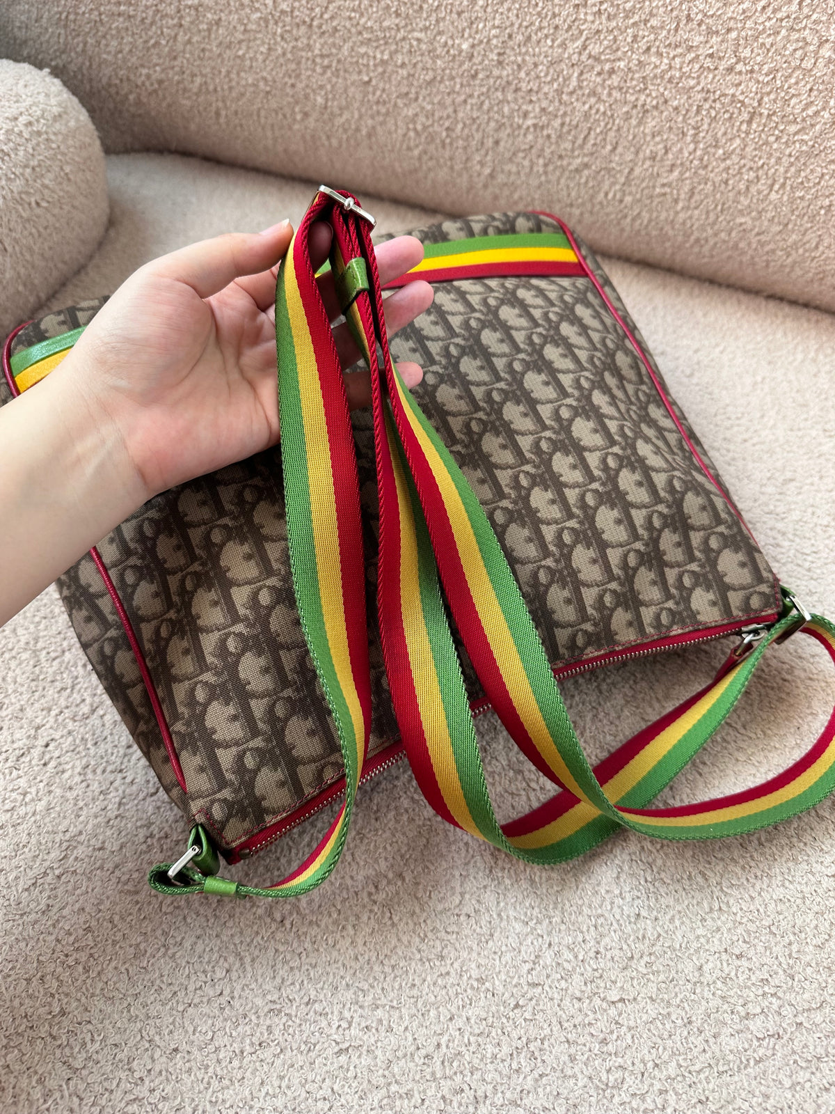 Dior Rasta 2004 John Galliano Rainbow Messenger Crossbody Bag