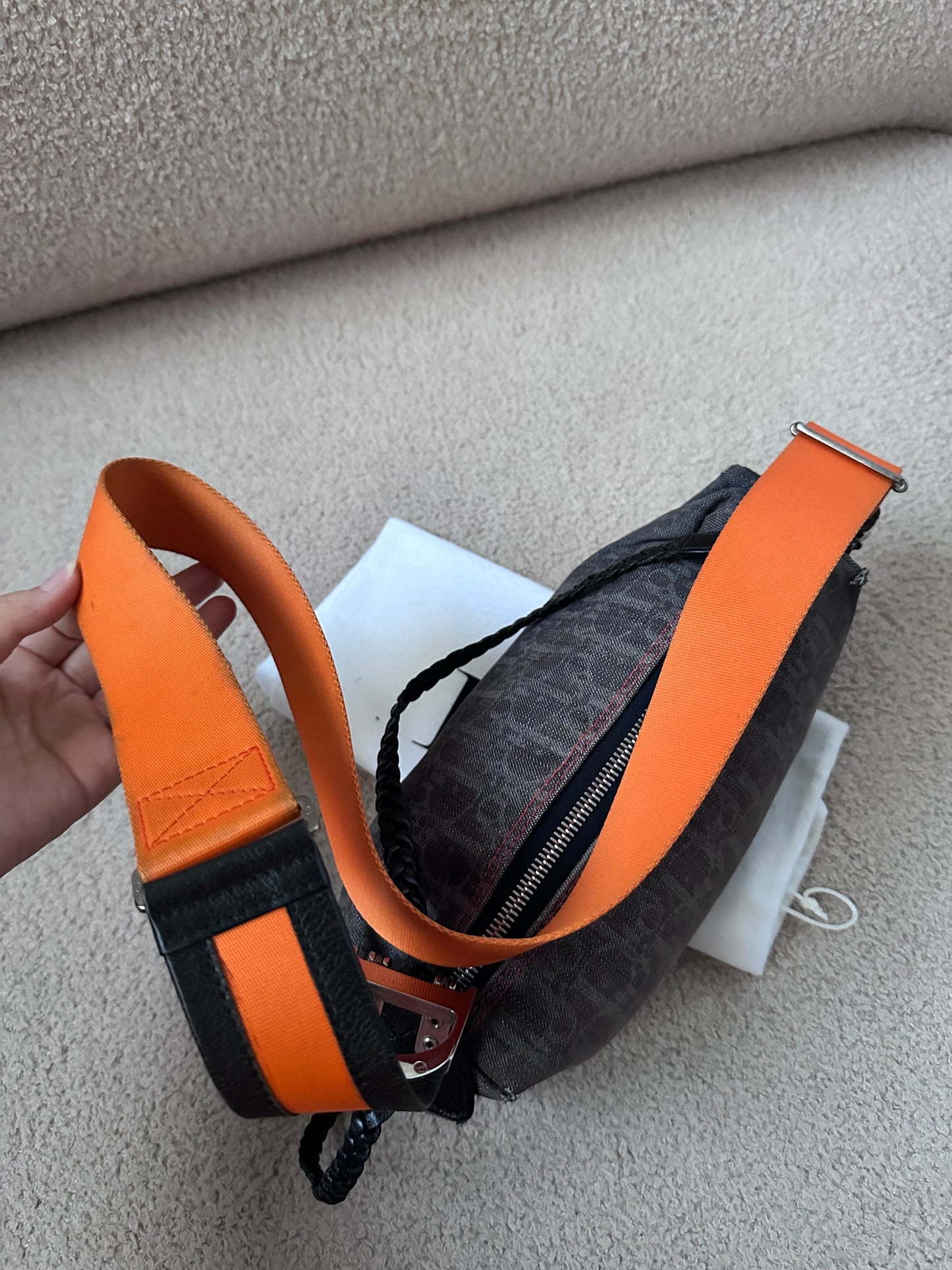 Dior by John Galliano “Remove before flight” Oblique Shoulder Bag