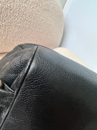 Chanel Caviar Large Vintage Quilted CC Backpack - Black / 24k Gold Plated Hardware